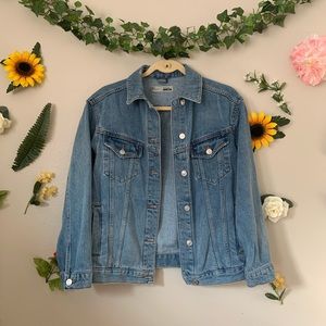 Topshop Medium-Wash Oversized Denim Jacket